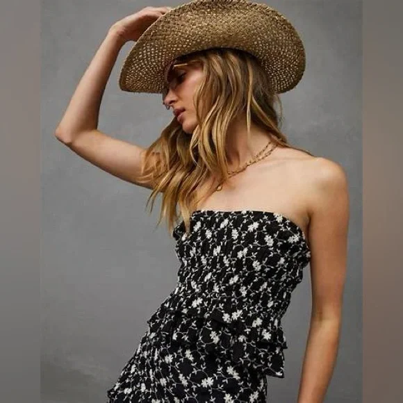 NWT Skylar Rose Maisel Strapless Ruffle Crop Top - Picture 1 of 8